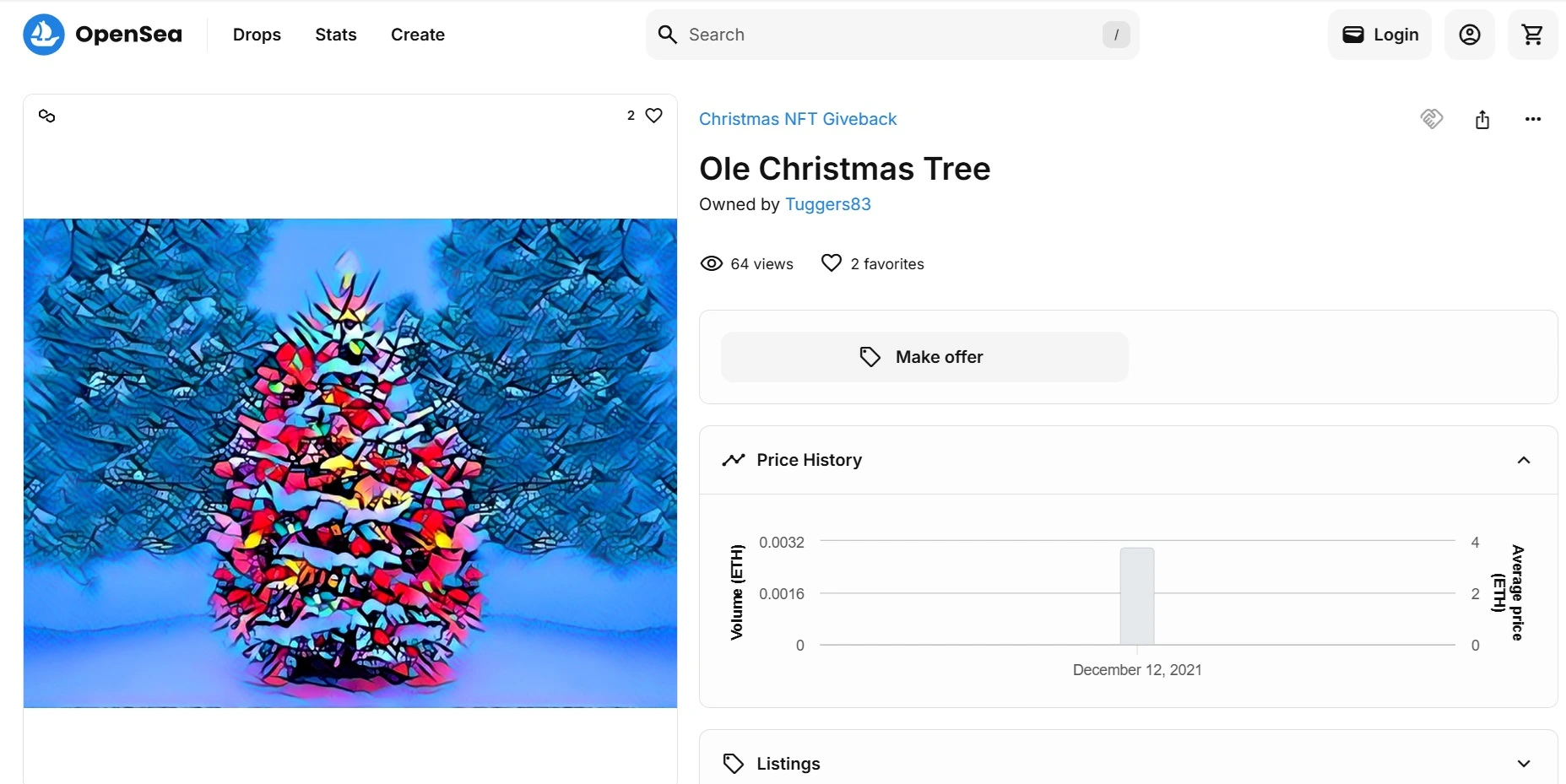 Non-Fungible Token (NFT) Christmas Trees