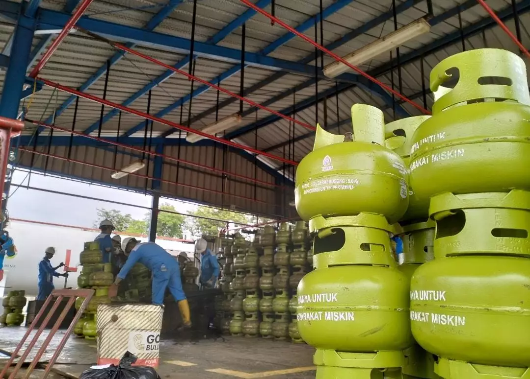 Tabung gas LPG yang siap diedarkan ke masyarakat.(Pemkot Depok)