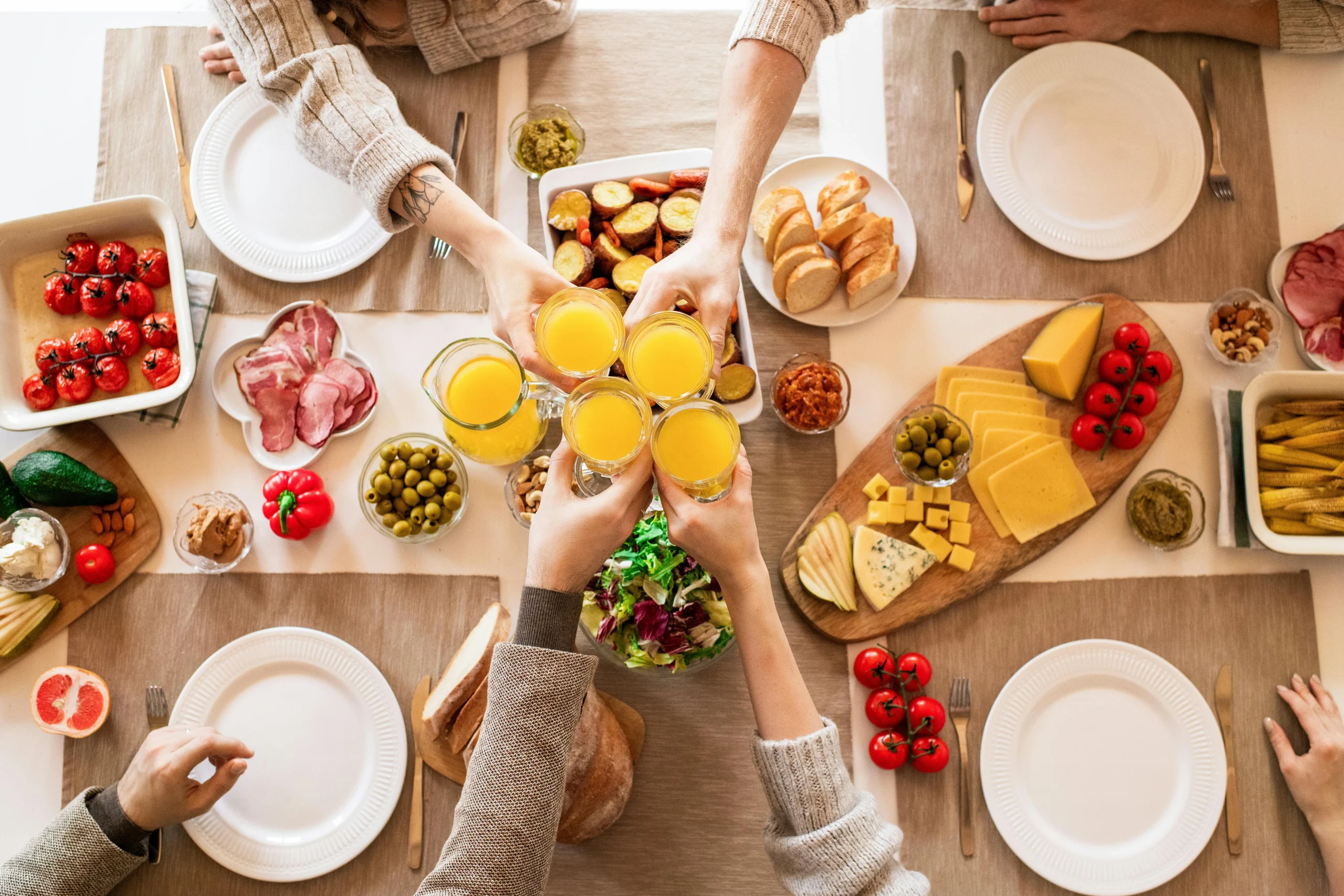 Makanan dan minuman yang tersaji.(Pexel/@Alexy Almond)