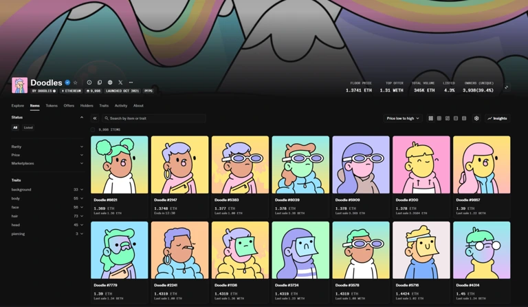 proyek Non-Fungible Token (NFT) berbasis Ethereum, Doodles