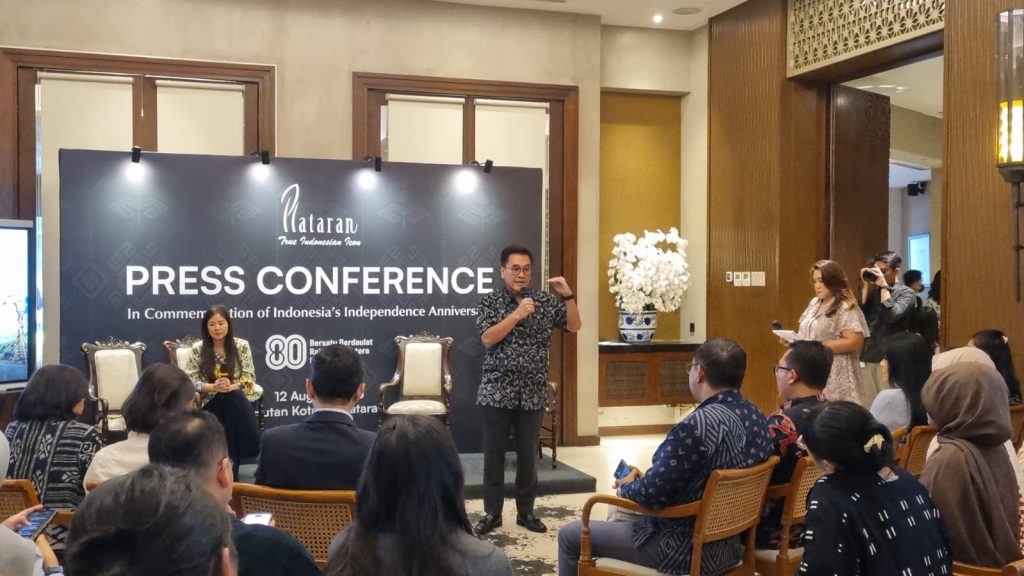Yozua Makes pendiri Plataran grup dalam konferensi pers Plataran, Selasa (12/8/2025),
