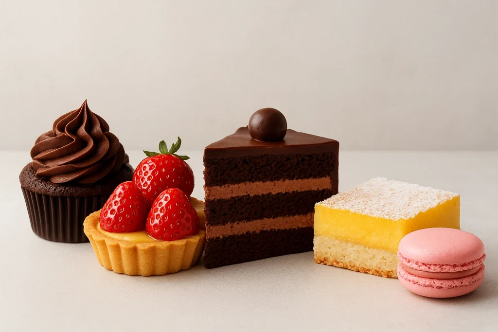 Desserts atau makanan penutup yang menggugah selera.