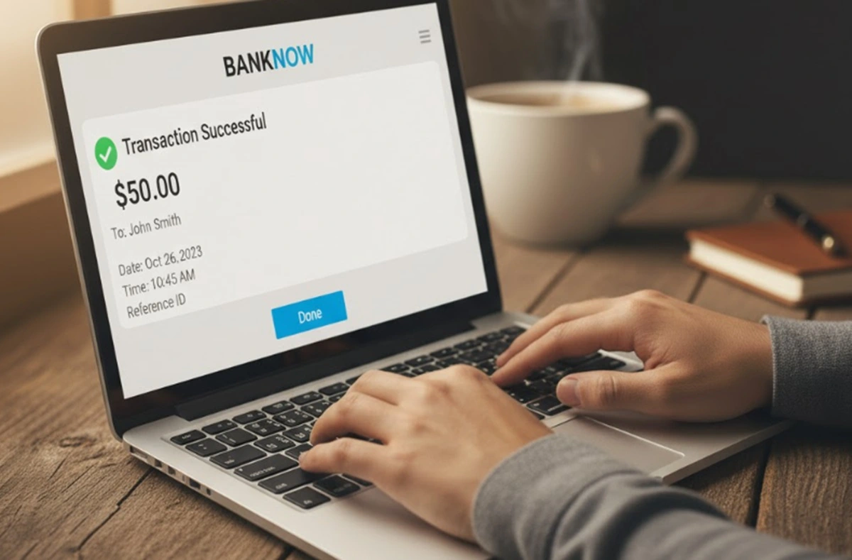 Transaksi dengan menggunakan internet banking.