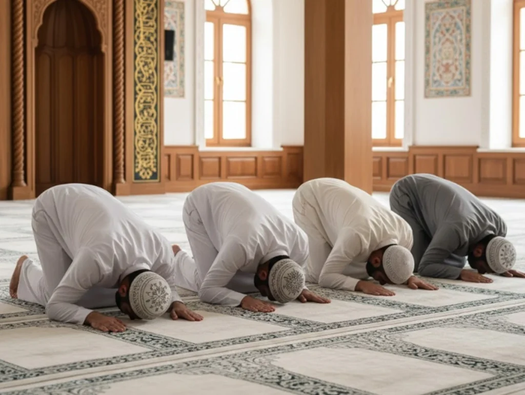 Umat Islam melaksanakan ibadah salat.