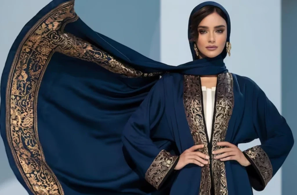 Abaya Dubai dengan siluet anggun dan embroidery detail, menghadirkan nuansa mewah tanpa berlebihan. 