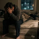 Ilustrasi seorang pria mengalami gangguan kesehatan mental.