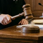 IIustrasi suasana sidang di pengadilan.