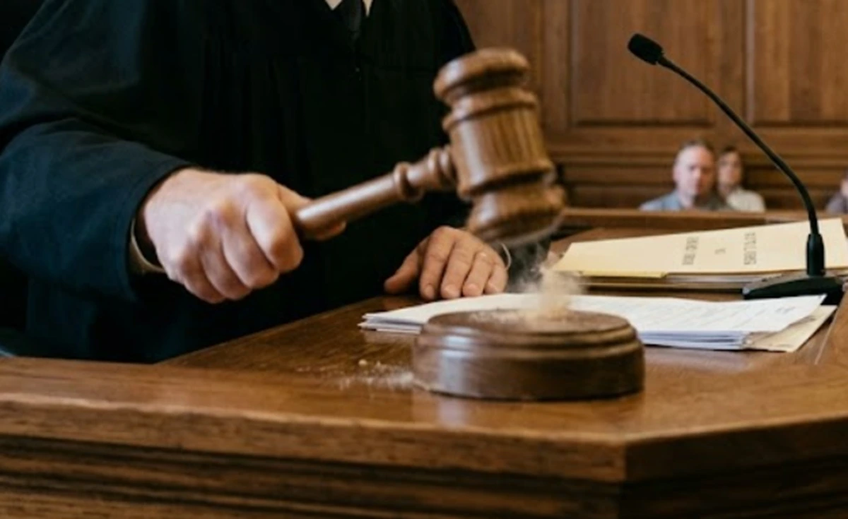IIustrasi suasana sidang di pengadilan.