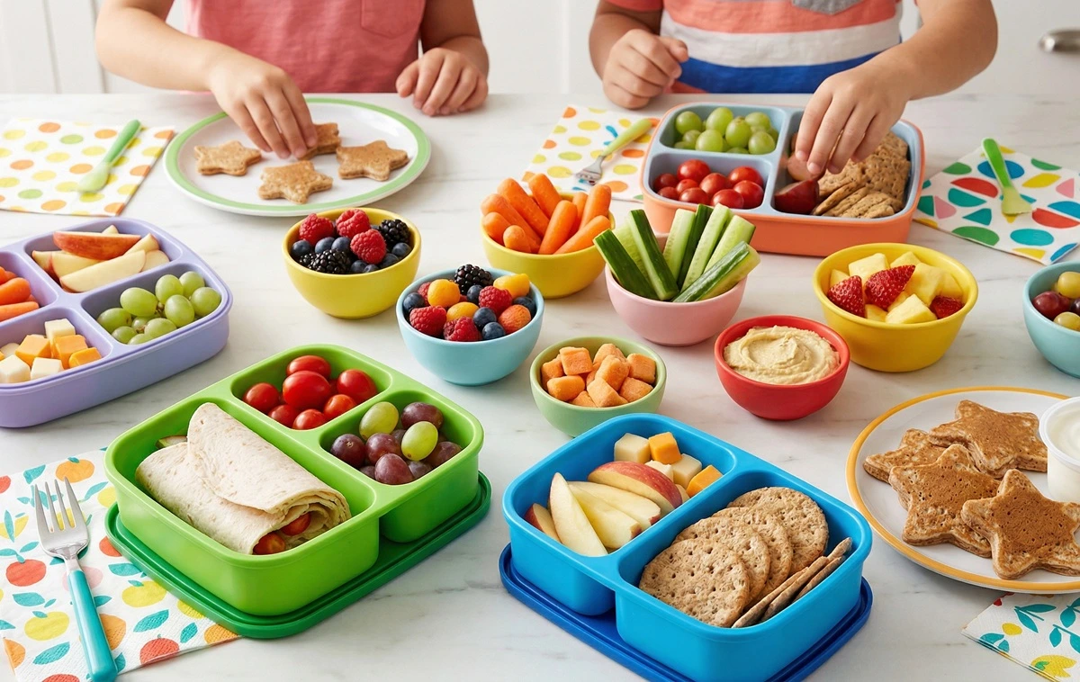 Makanan sehat dengan gizi seimbang untuk anak.