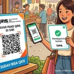 Ilustrasi pembayaran QRIS (AI-Generated)