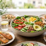 Makanan sehat yang mengandung gizi seimbang.