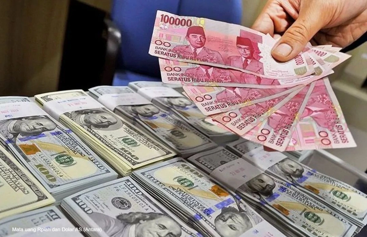 Mata uang Rupiah dan Dolar AS.(Antara)