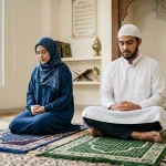 Pasangan Muslim tengah berdoa bersama. (1)