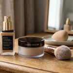 Foundation dan bedak tabur.