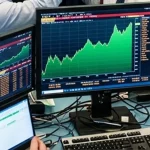 Ilustrasi pergerakan kenaikan harga di pasar saham.