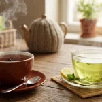 teh hijau dan black tea
