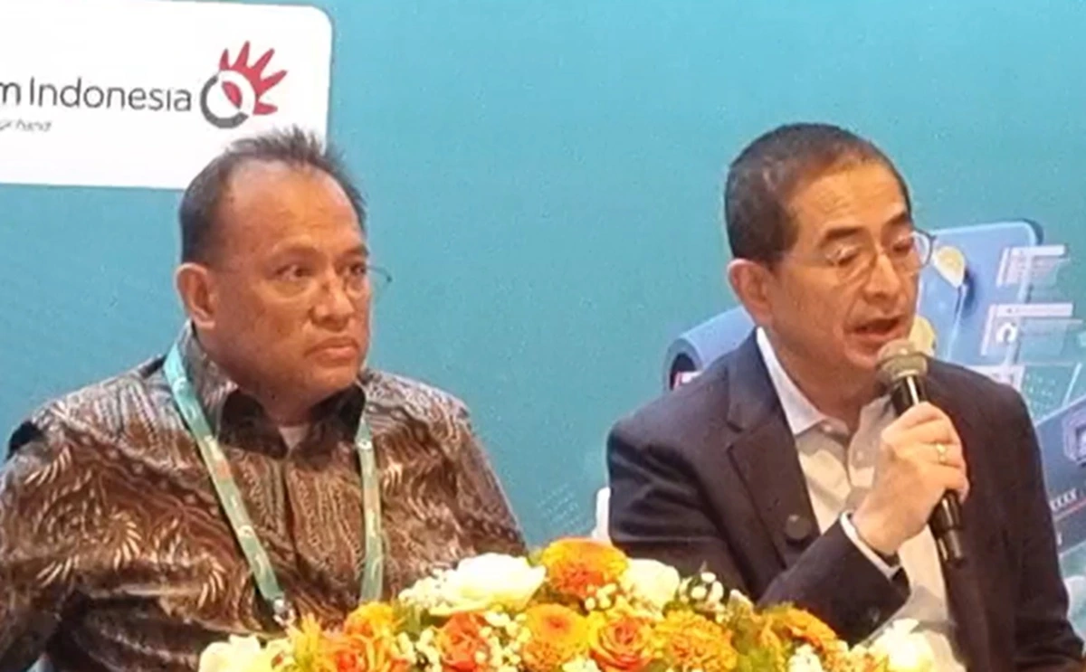 Ketua Dewan Pengawas Asosiasi Fintech Indonesia (AFTECH), Arsjad Rasjid dalam konferensi pers IDBS 2026, Selasa (7/7/2026).