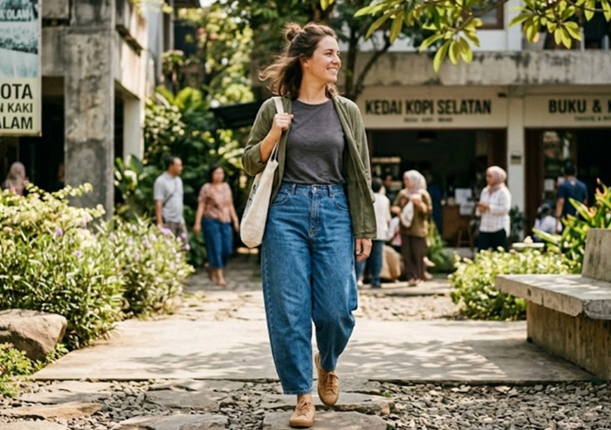 Celana jeans barrel
