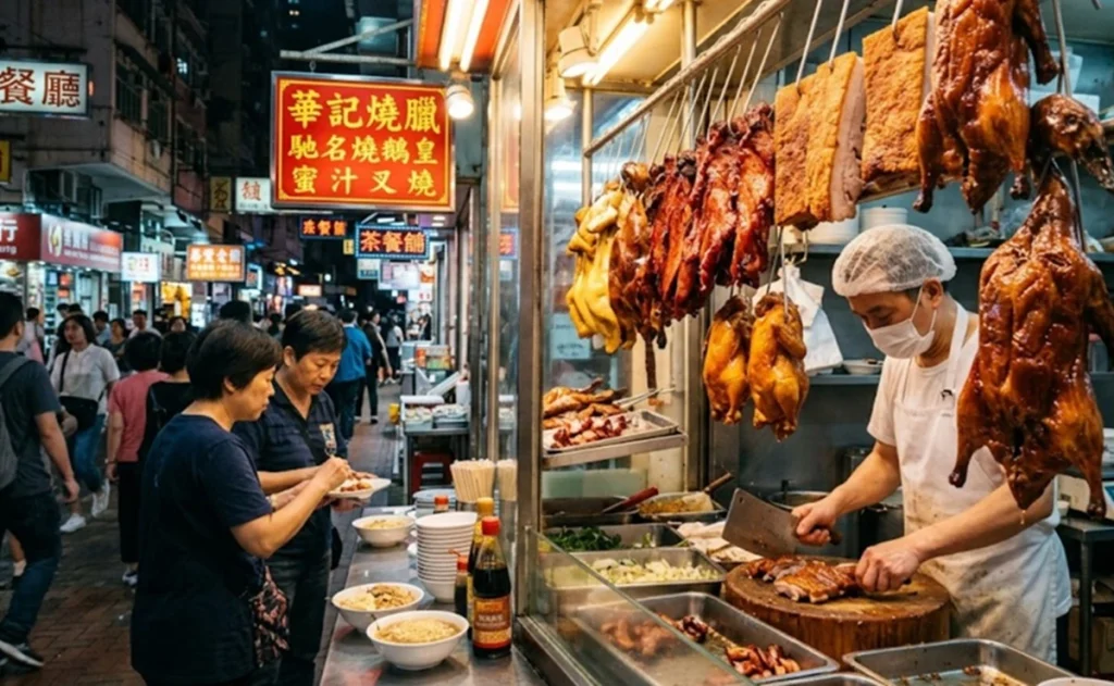 Suasana pasar kuliner di Hong Kong