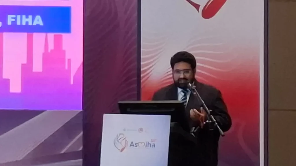dr. Sahil Thakur, Clinician Scientist dan Ophthalmologist terkemuka dari Singapura di acara ASMIHA 2026, Jumat (17/7/2026).