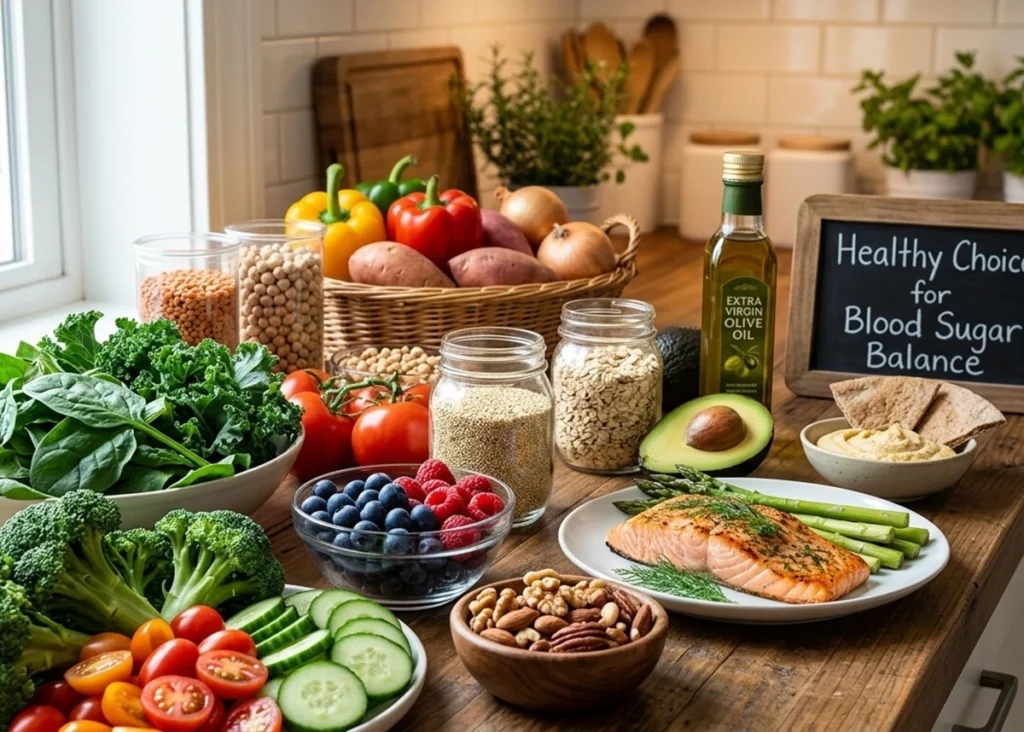 Bahan-bahan makanan dengan nutrisi dan gizi seimbang.
