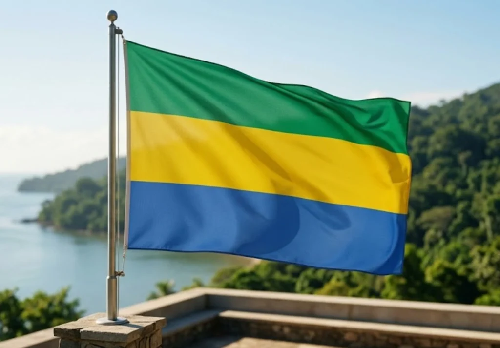 Bendera negara Gabon di Afrika