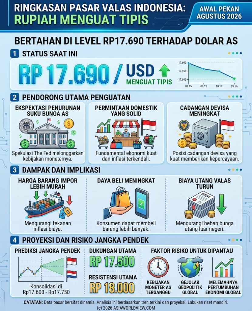 Infografis Rupiah 24 Agustus 2026.