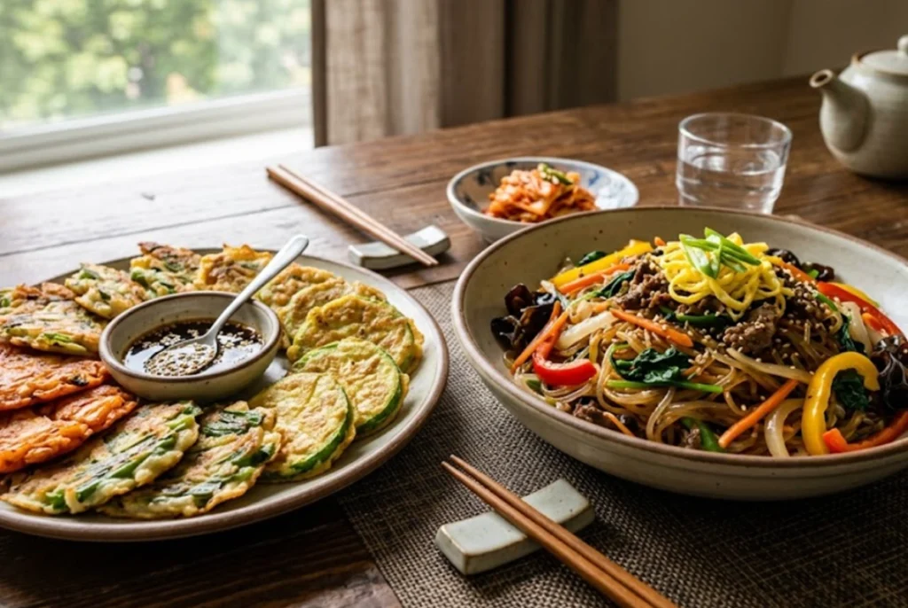 Makanan Korea Jeon dan Japchae