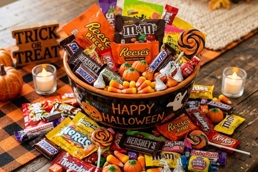 Permen dan coklat Halloween